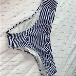 blue and white striped bikini bottoms